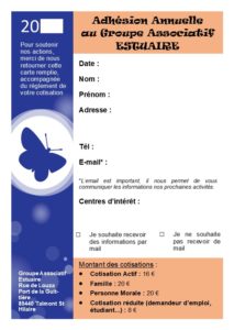 bulletin d'adhésion GAE